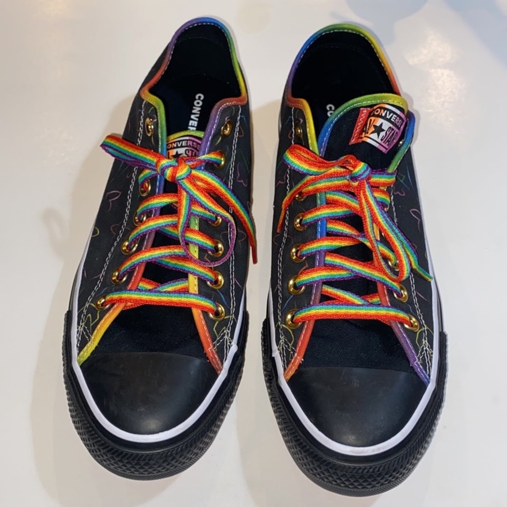 Converse rainbow or pride shoes butterflies